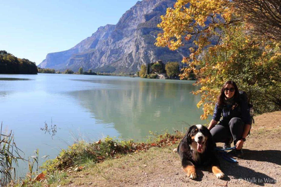 Passeggiata al Lago di Toblino con il cane in autunno